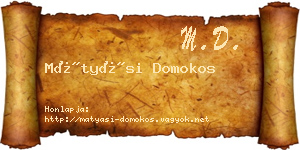 Mátyási Domokos névjegykártya